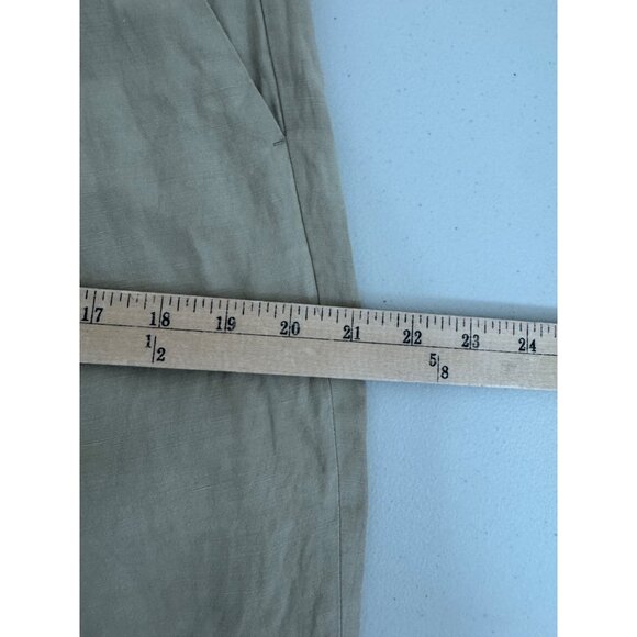 Banana republic silk and linen blend pleated trouser pants tan sz 6 - Picture 6 of 8